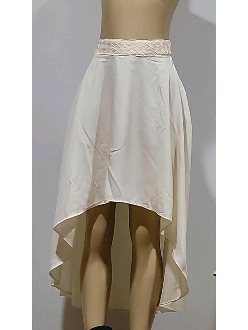 SUPERB Women's Skirt WAIST 28" High-Low Ivory Boho Modern Contemporary #1